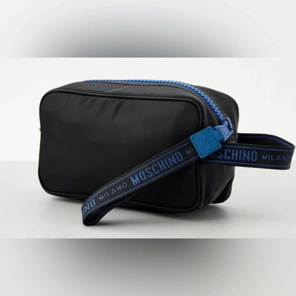 Moschino Logo Messenger Bag with Blue Logo New with Tags